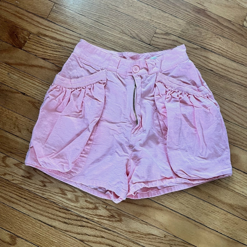 Vintage 80s/90s Au Coton High Waisted Pastel Shorts sz Small
